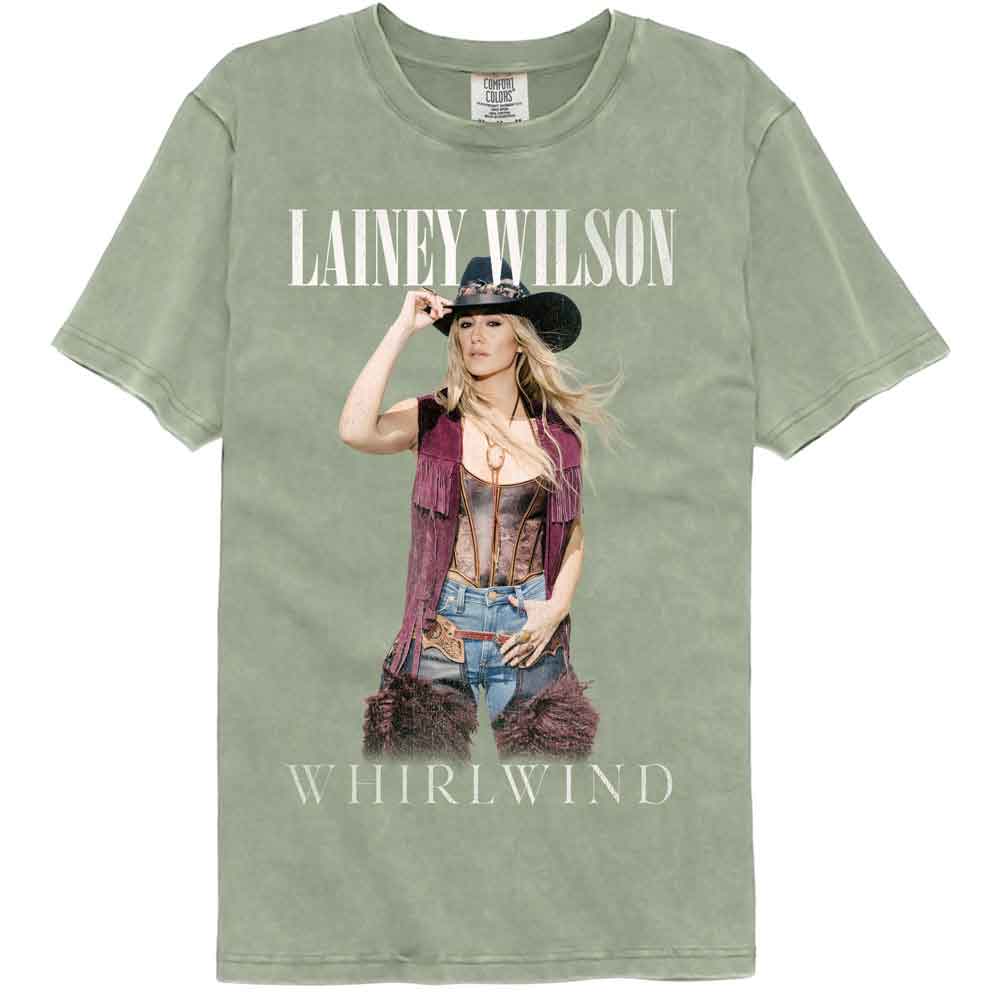 Lainey Wilson - Whirlwind - American Classics - Green Solid Adult Short Sleeve Comfort Color T-Shirt