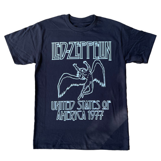 Led Zeppelin 1977 Black Graphic Tee