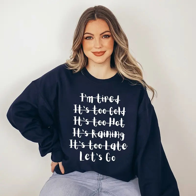 Lets Go Sweatshirt Funny Workout Sweatshirt Gift For Gym Lover Gym Pump Cover Cute Fitness Hoodie Weightlifting Hoodie