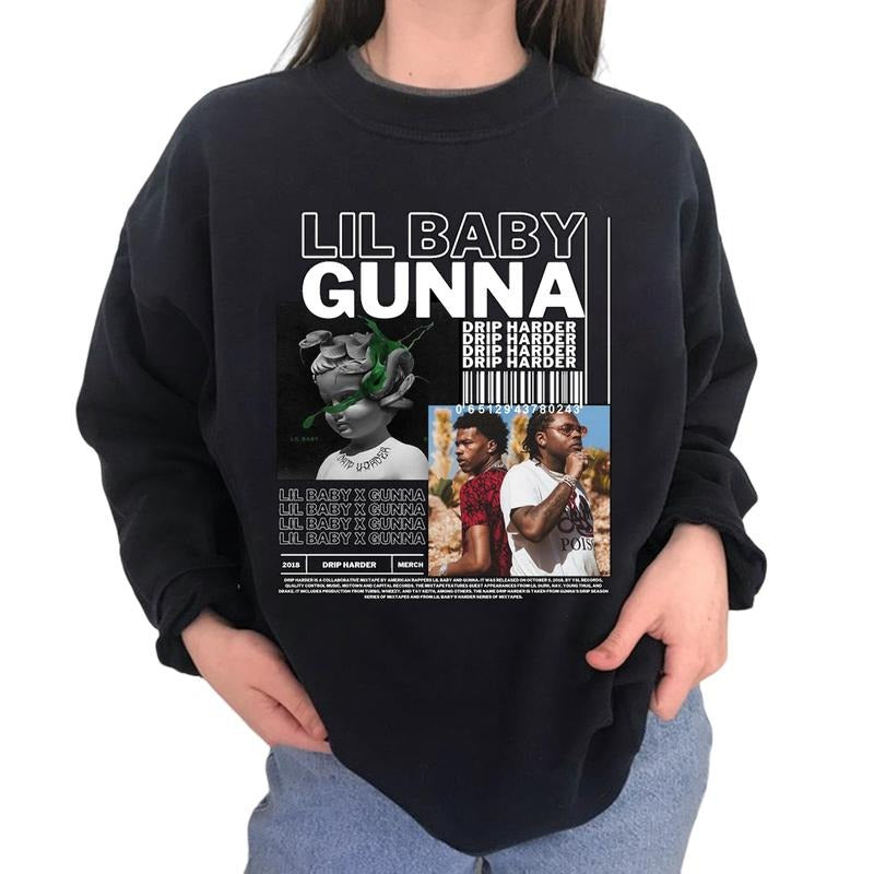 Limited LIL BABY x GUNNA Graphic Sweater Hoodie Tee