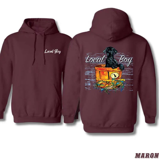 Local Boy Outfitters Crab Barrel Dog Hoodie - Unique Graphic for Outdoor Lovers, Unisex Hoodie for Nature Enthusiasts and Perfect for Dog Owners