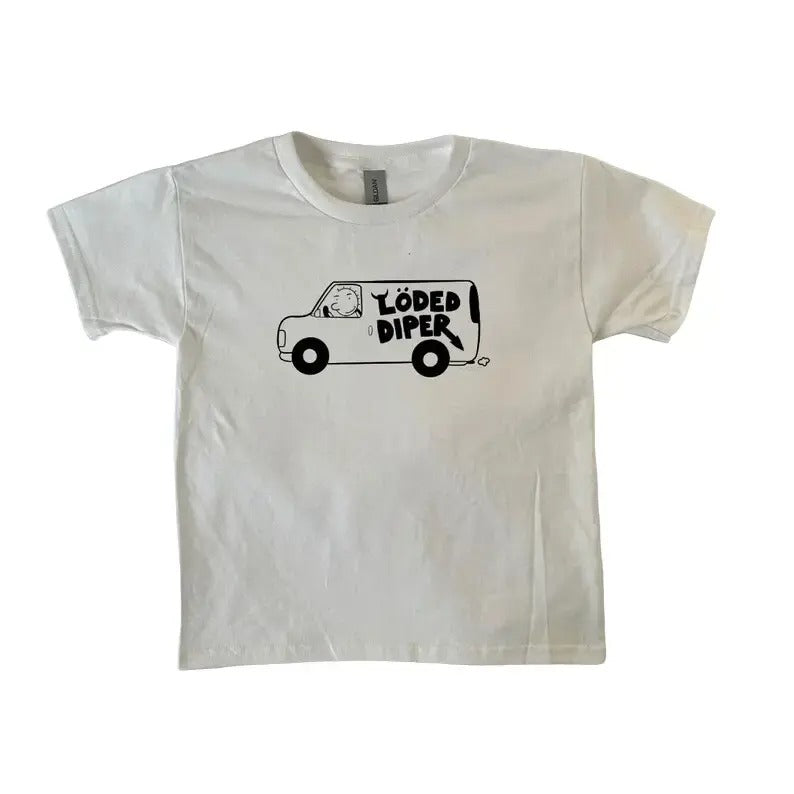 Loded Diper Van Baby Tee, band merch, Diary of a Wimpy Kid, Rodrick Heffley, Devon Bostick, vintage, 90s style baby tee