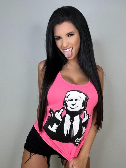 Luckless Outfitters Middle Fingers Tank Neon Pink