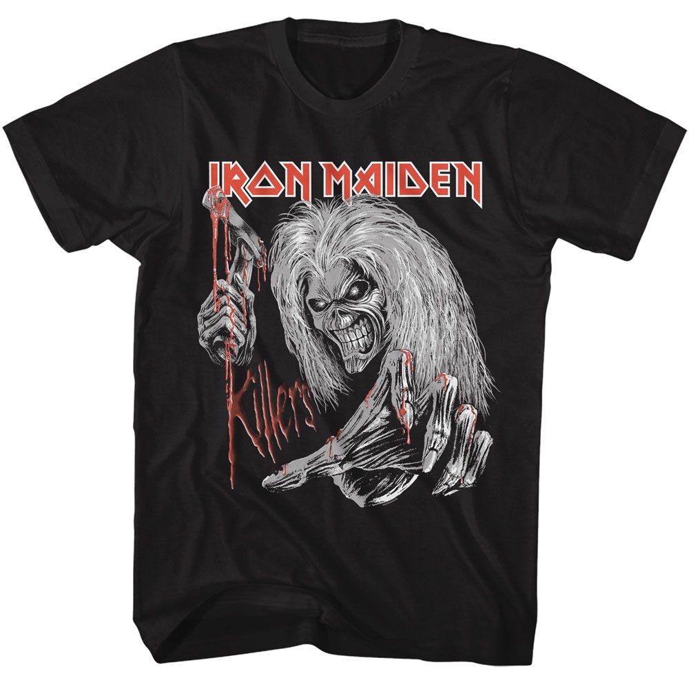 Iron Maiden - Killers - American Classics - Solid Black Adult Short Sleeve T-Shirt