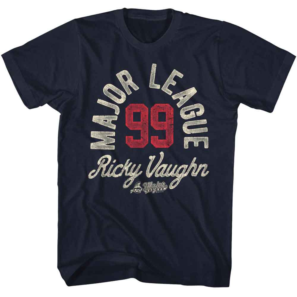 Major League - Vaughn 99 - American Classics - Solid Blue Adult Short Sleeve T-Shirt