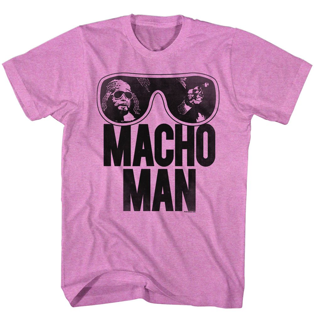 Macho Man - Ooold School - American Classics - Heather Purple Adult Short Sleeve T-Shirt