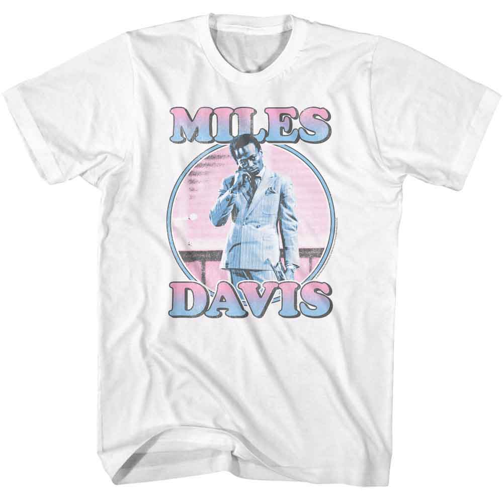 Miles Davis - Pastel Gradients - American Classics - Solid White Adult Short Sleeve T-Shirt