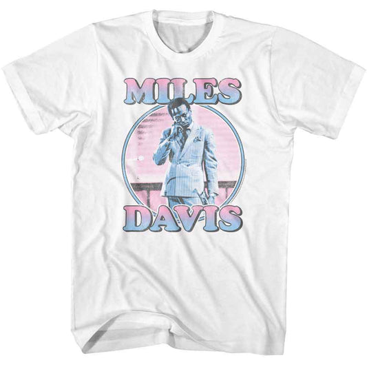 Miles Davis - Pastel Gradients - American Classics - Solid White Adult Short Sleeve T-Shirt