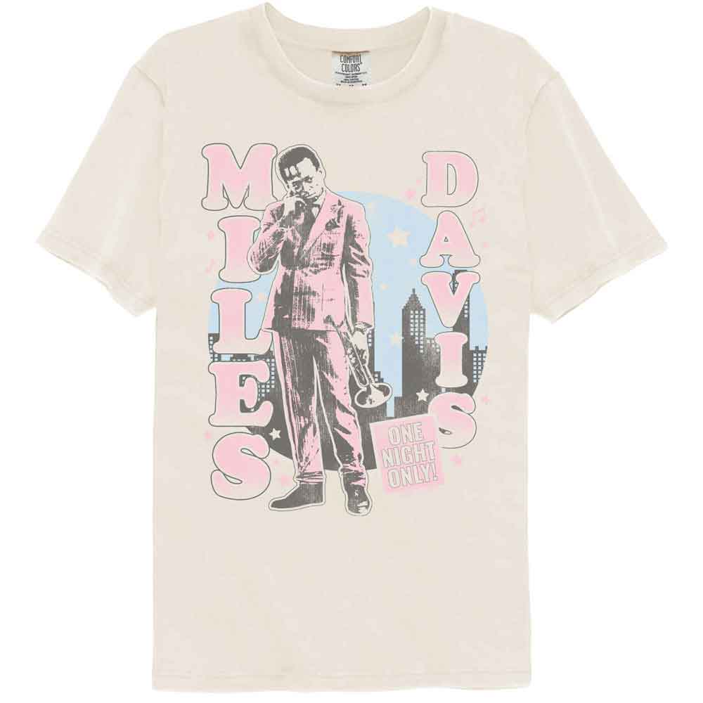 Miles Davis - One Night Only Cityscape - American Classics - Off-White Solid Adult Short Sleeve Comfort Color T-Shirt