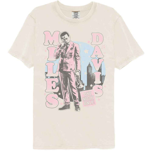 Miles Davis - One Night Only Cityscape - American Classics - Off-White Solid Adult Short Sleeve Comfort Color T-Shirt