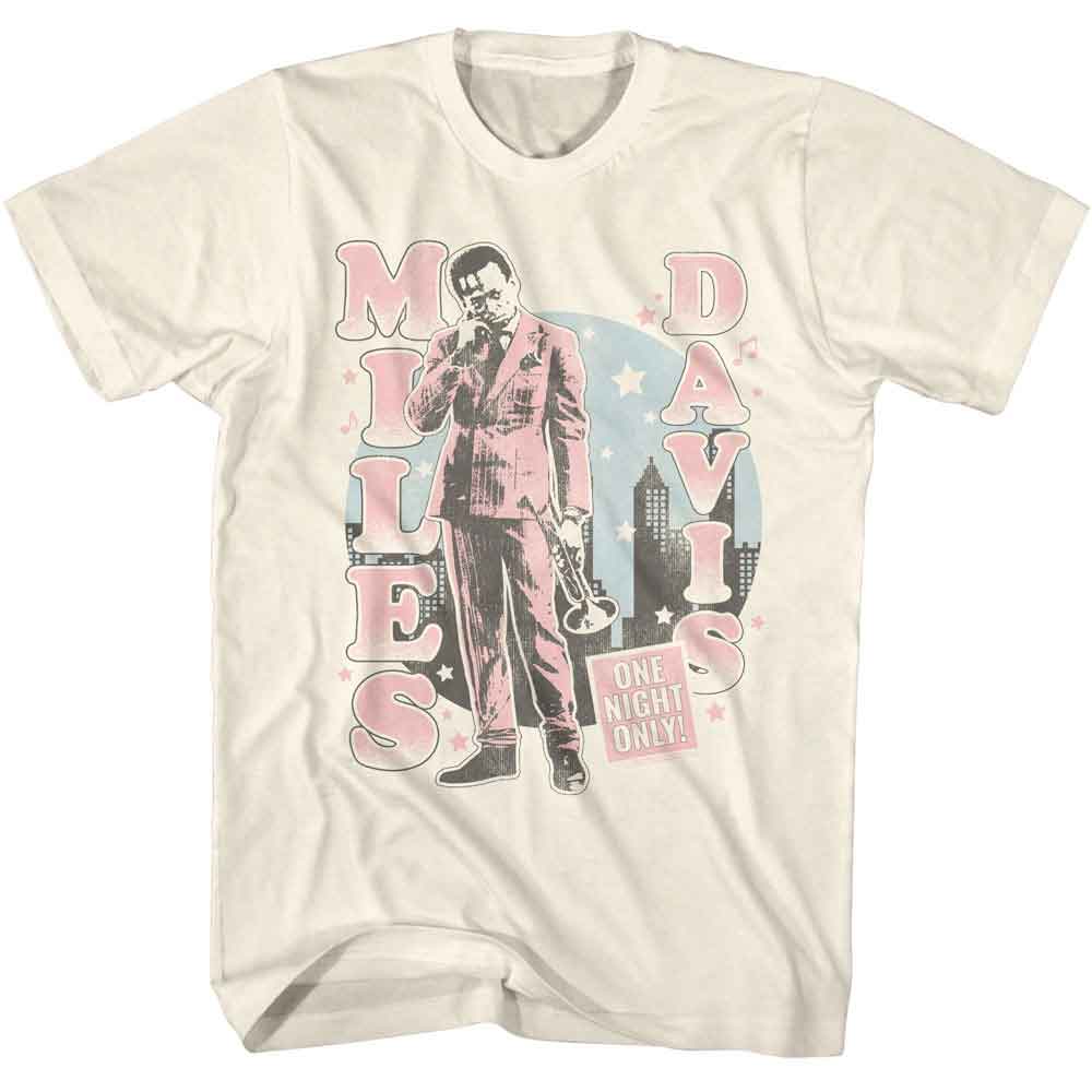 Miles Davis - One Night Only Cityscape - American Classics - Off-White Front Print Adult Short Sleeve T-Shirt