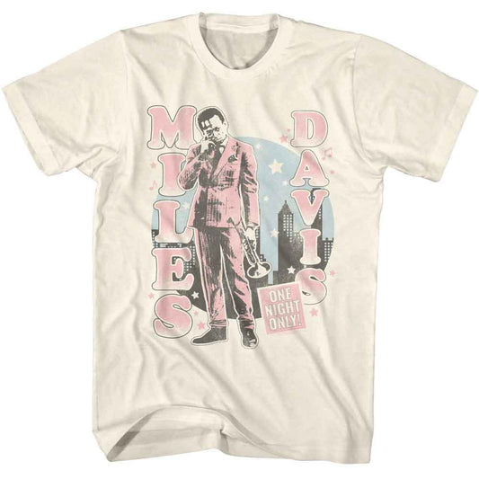 Miles Davis - One Night Only Cityscape - American Classics - Off-White Front Print Adult Short Sleeve T-Shirt
