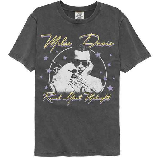 Miles Davis - Round About Midnight Stars - American Classics - Gray Solid Adult Short Sleeve Comfort Color T-Shirt