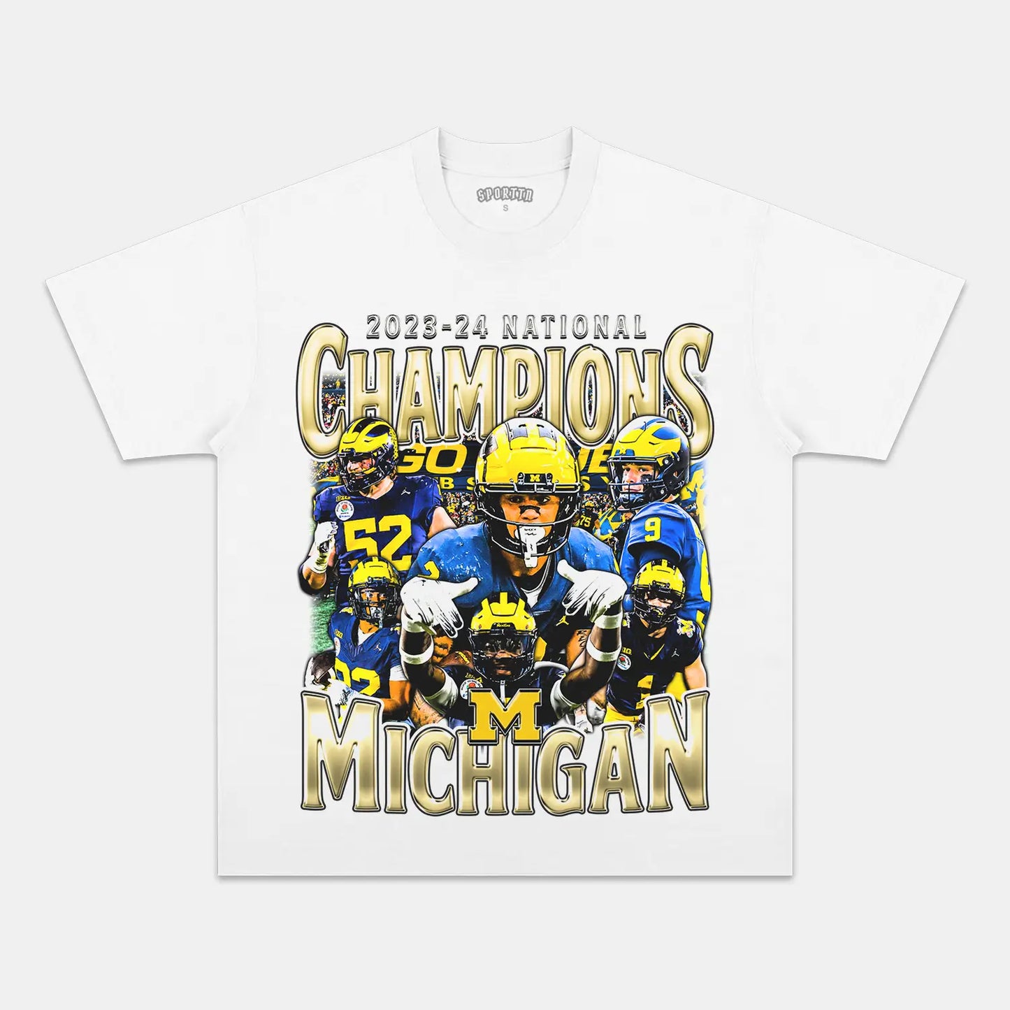 2023-24 NATIONAL CHAMPS - MICHIGAN V2 TEE Style001