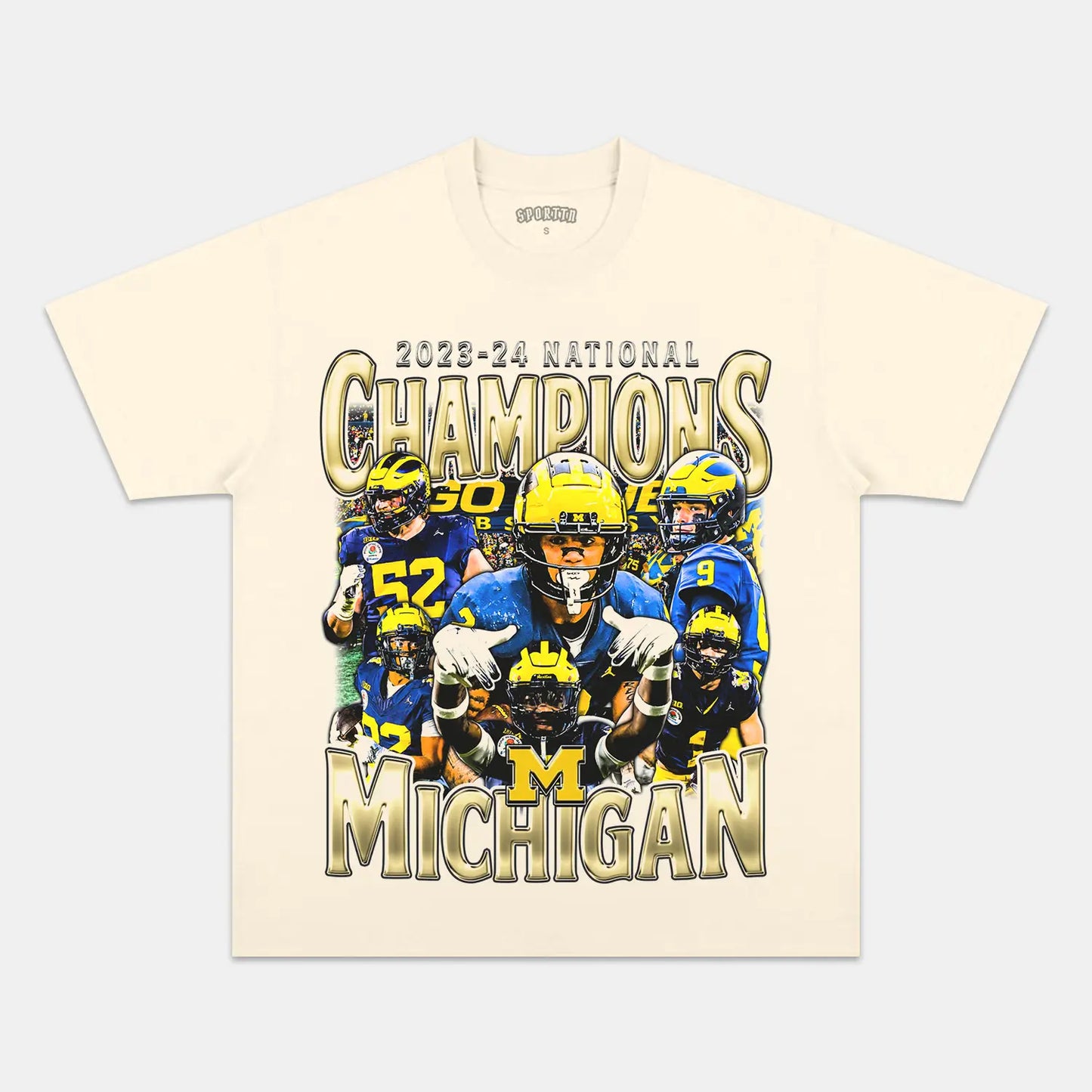 2023-24 NATIONAL CHAMPS - MICHIGAN V2 TEE Style001