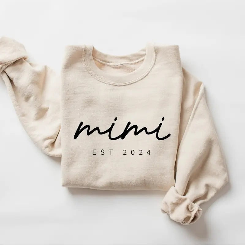 MIMI Sweatshirt, Personalized Mimi Sweatshirt, Grandma-life, Mimi Shirt, Mother's Day Shirts, New Mom Shirt, Est Sweatshirt, Gift for Mimi