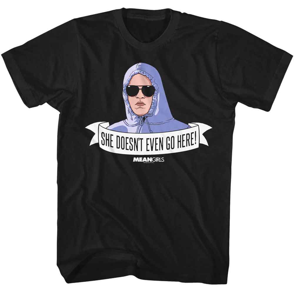 Mean Girls - Doesnt Even Go Here - American Classics - Solid Black Adult Short Sleeve T-Shirt