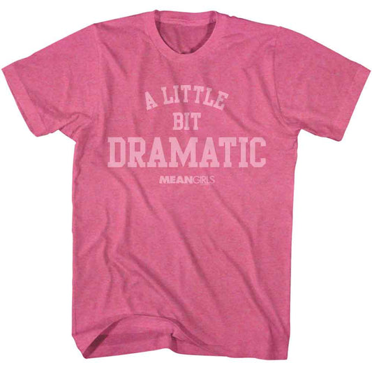 Mean Girls - Little Bit Dramatic - American Classics - Heather Pink Adult Short Sleeve T-Shirt