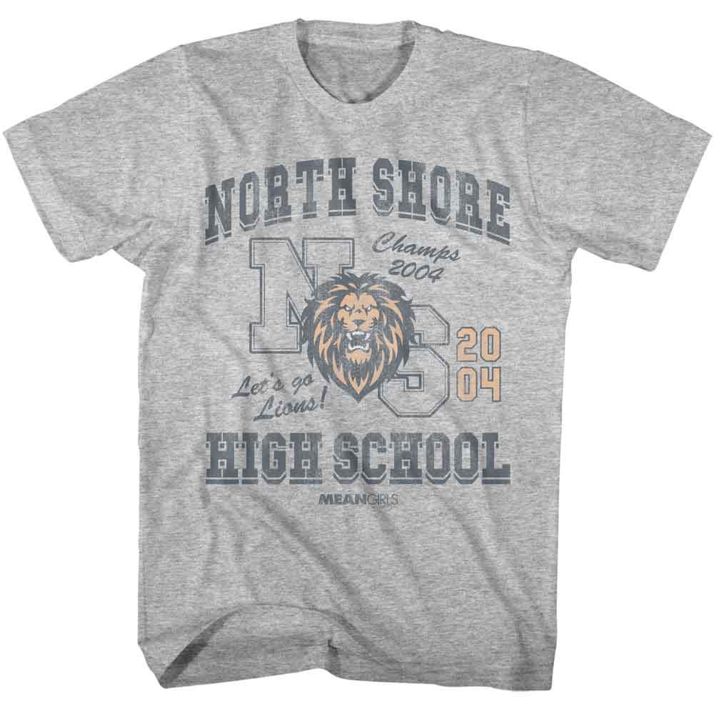 Mean Girls - North Shore High - American Classics - Gray Heather Adult Short Sleeve T-Shirt