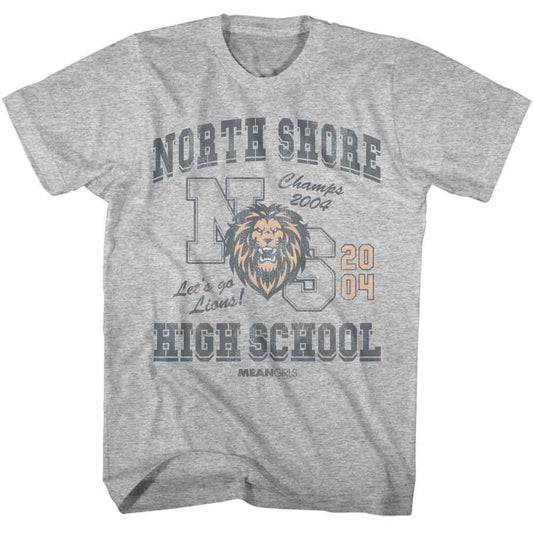 Mean Girls - North Shore High - American Classics - Gray Heather Adult Short Sleeve T-Shirt