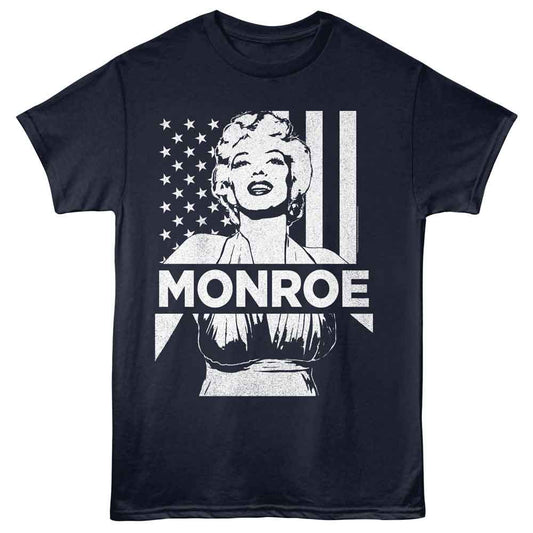 Marilyn Monroe - Flag - American Classics - Blue Front Print Adult Short Sleeve T-Shirt