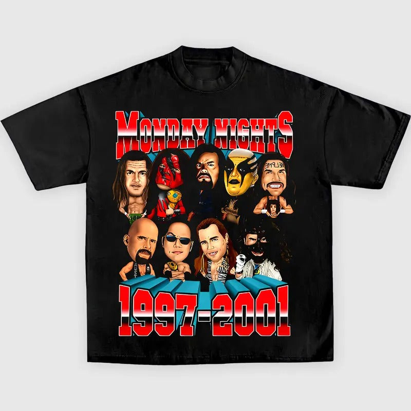 MONDAY NIGHTS V2 TEE Wrestling Tee, Wrestling Graphic Tee, WWE Shirt, MMA Shirt, Sports T-shirt, Athlete Shirt, Wrestling Gift, Gift for Him Gift For Her Hoodie Sweatshirt