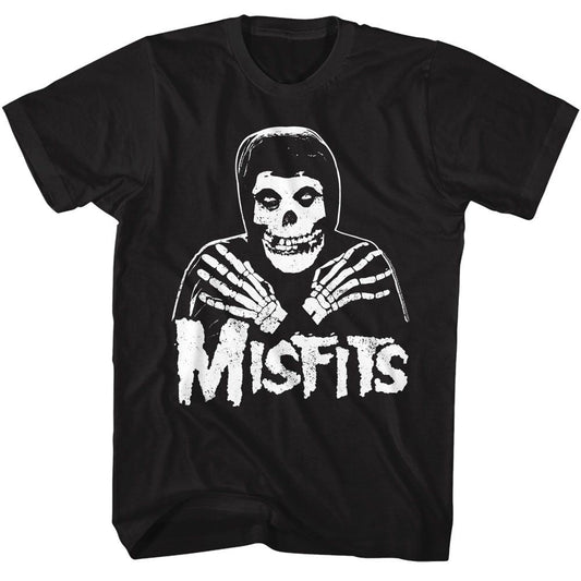 Misfits - Skull Crossed Arms - American Classics - Solid Black Adult Short Sleeve T-Shirt