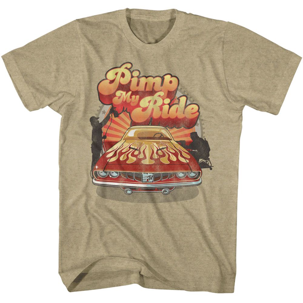 MTV - Pimp My Ride Car - American Classics - Heather Beige Adult Short Sleeve T-Shirt
