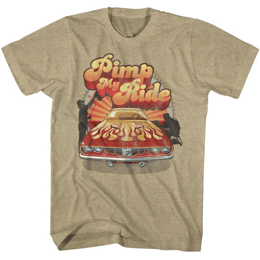 MTV - Pimp My Ride Car - American Classics - Heather Beige Adult Short Sleeve T-Shirt