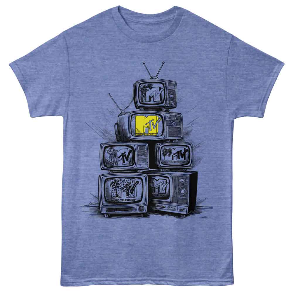 MTV - TVs - American Classics - Light Blue Heather Adult Short Sleeve T-Shirt