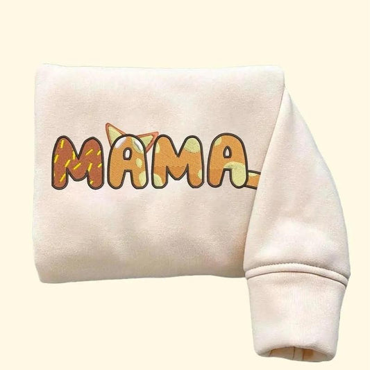 Mama Dog Embroidered Sweatshirt, Dog Mom Shirt, Cute Dog Family Crewneck, Mama Sweater, Mother's Day Shirt, Gift For Mom