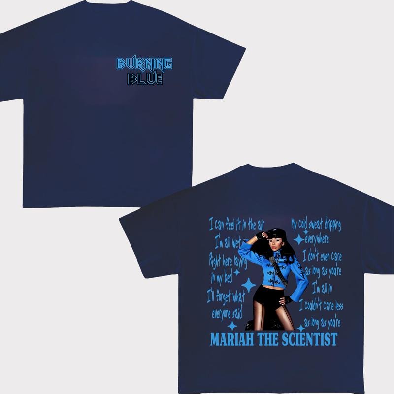 Mariahhh Burning Blue Graphic T-Shirt 2025 Edition for Fans