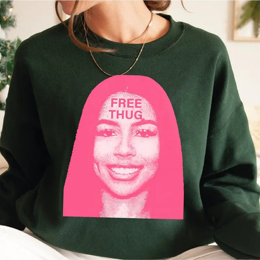 Mariahhh The Scientist PINK Big Face Sweatshirt for Bold and Vibrant Street Fashion