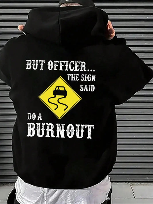 Men's Letter & Road Print Hoodie, Casual Regular Fit Street Long Sleeve Hooded Sweatshirt for Fall & Winter, Men's Top for Daily Wear