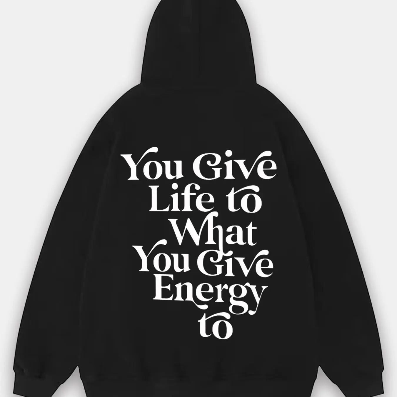 Men's Letter Print Drawstring Hoodie, Casual Regular Fit Long Sleeve Pocket Hooded Sweatshirt for Fall & Winter, Men's Top for Daily Wear