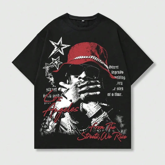 Men's Regular Fit Graphic Print Round Neck Tee, Street Fashion Casual Short Sleeve T-shirt for Daily Wear, Menswear for Summer