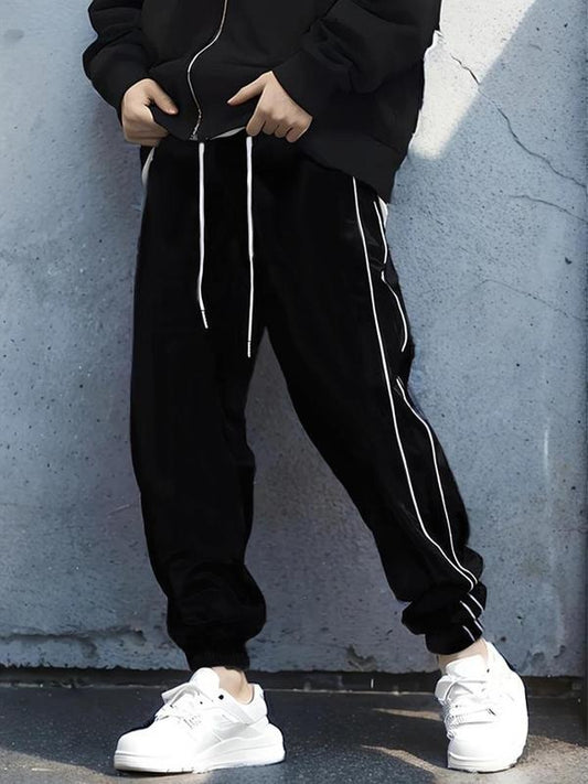 Men's Striped Trim Drawstring Waist Sweatpants, Regular Fit Casual Pocket Jogger Pants for Spring & Fall, Fashion Men's Bottoms for Daily Wear