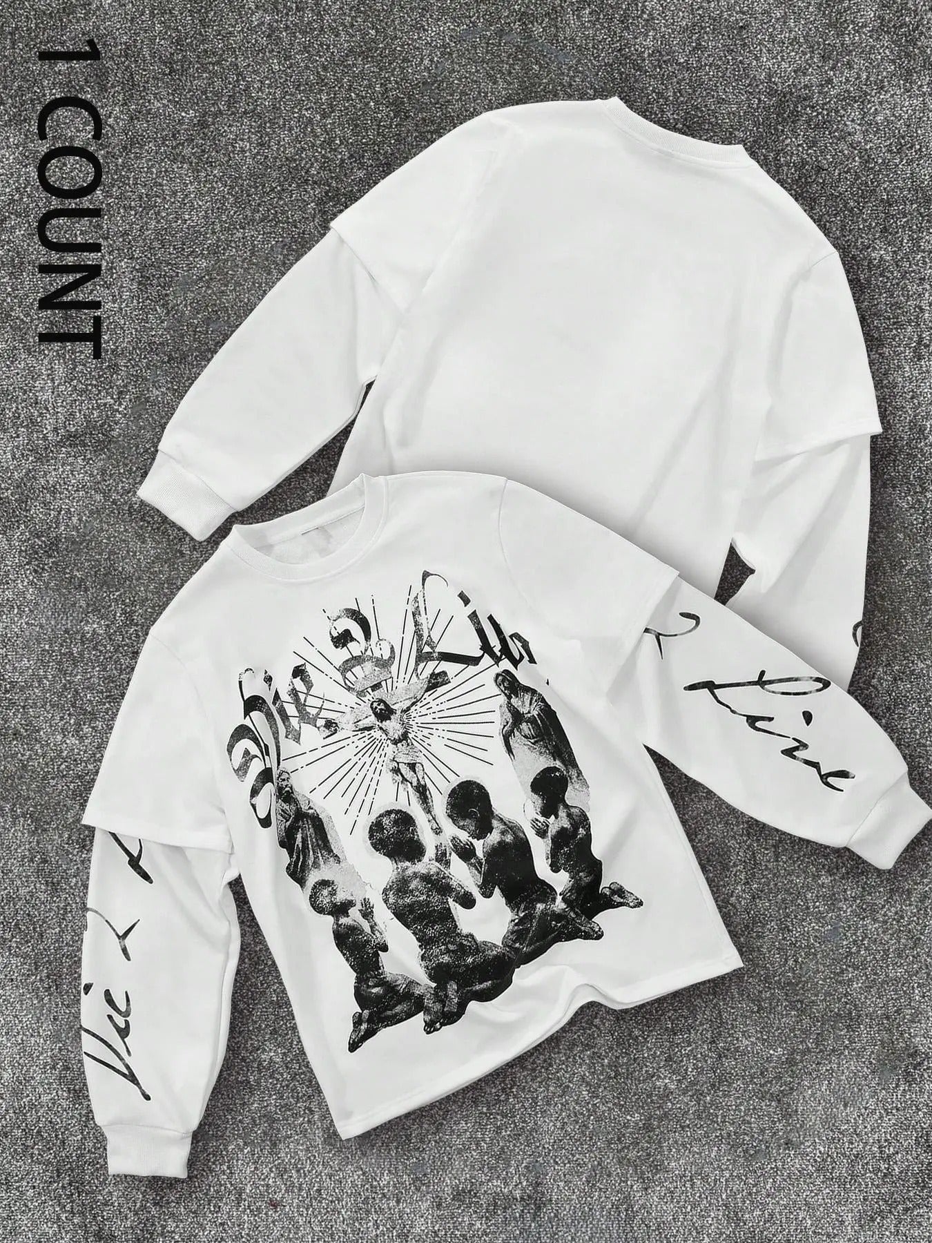 Men's Vintage Graphic Print Long Sleeve Sweatshirt, Regular Fit Casual Retro Round Neck Pullover for Daily Wear, Men's Top for All Seasons