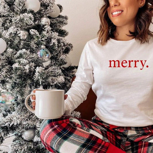 Merry Christmas Shirt Christmas T-shirt Christmas Party Shirt Cute Women's Holiday Tee Women's Christmas Top Xmas Shirt Holiday Shirt Cotton Polyester