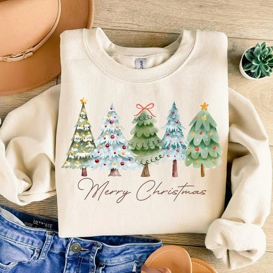 Merry Christmas Shirt, Christmas Tree Shirt, Vintage Christmas Shirt, Classic Christmas Shirt, Tis the SeasonShirt, Holiday, Merry and Bright