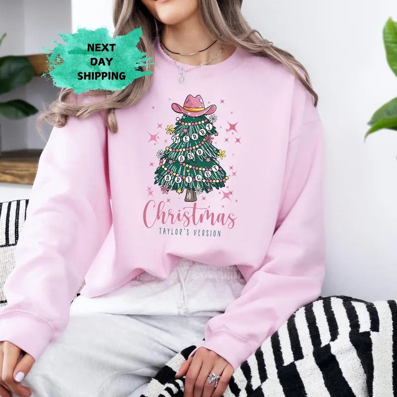 Merry Swiftmas Christmas Shirt for Men and Women, Loose Fit, 50% Cotton and 50% Polyester, TS Fan Gift - Fabric, Pullover
