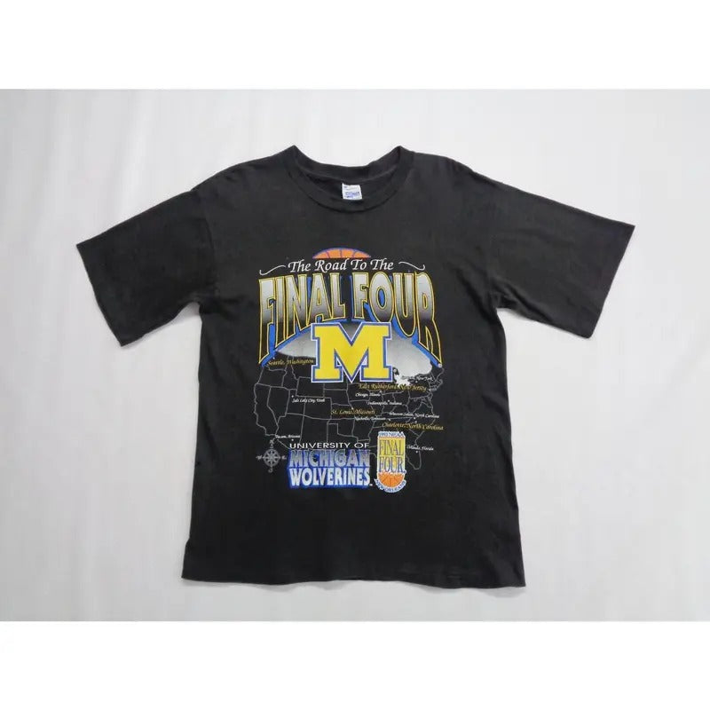 Michigan Wolverines Shirt Vintage Wolverines T Shirt 90s University of Michigan Wolverines Made In USA Final Four M Tee T Shirt
