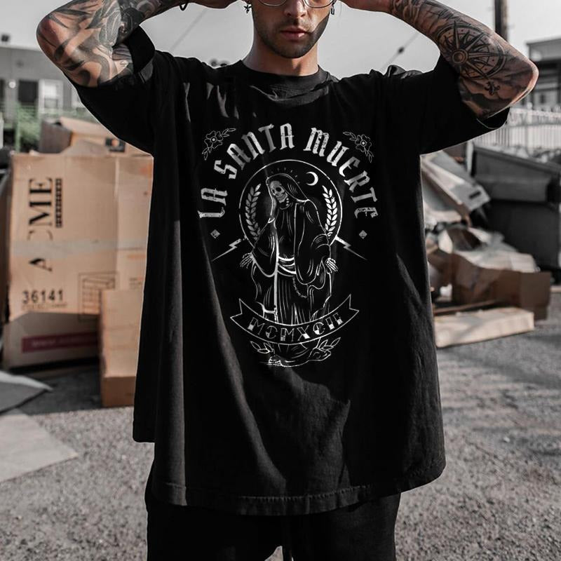 MinnieSk La Santa Muerte Sk T-shirt - Naughty Clothes Men Cotton Menswear