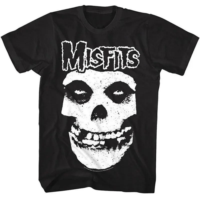 Misfits Skull Logo Men's T Shirt Punk Rock Band Concert Tour Merch T-shirt, Vintage 90s style top clothing, Unisex graphic Streetwear shirts