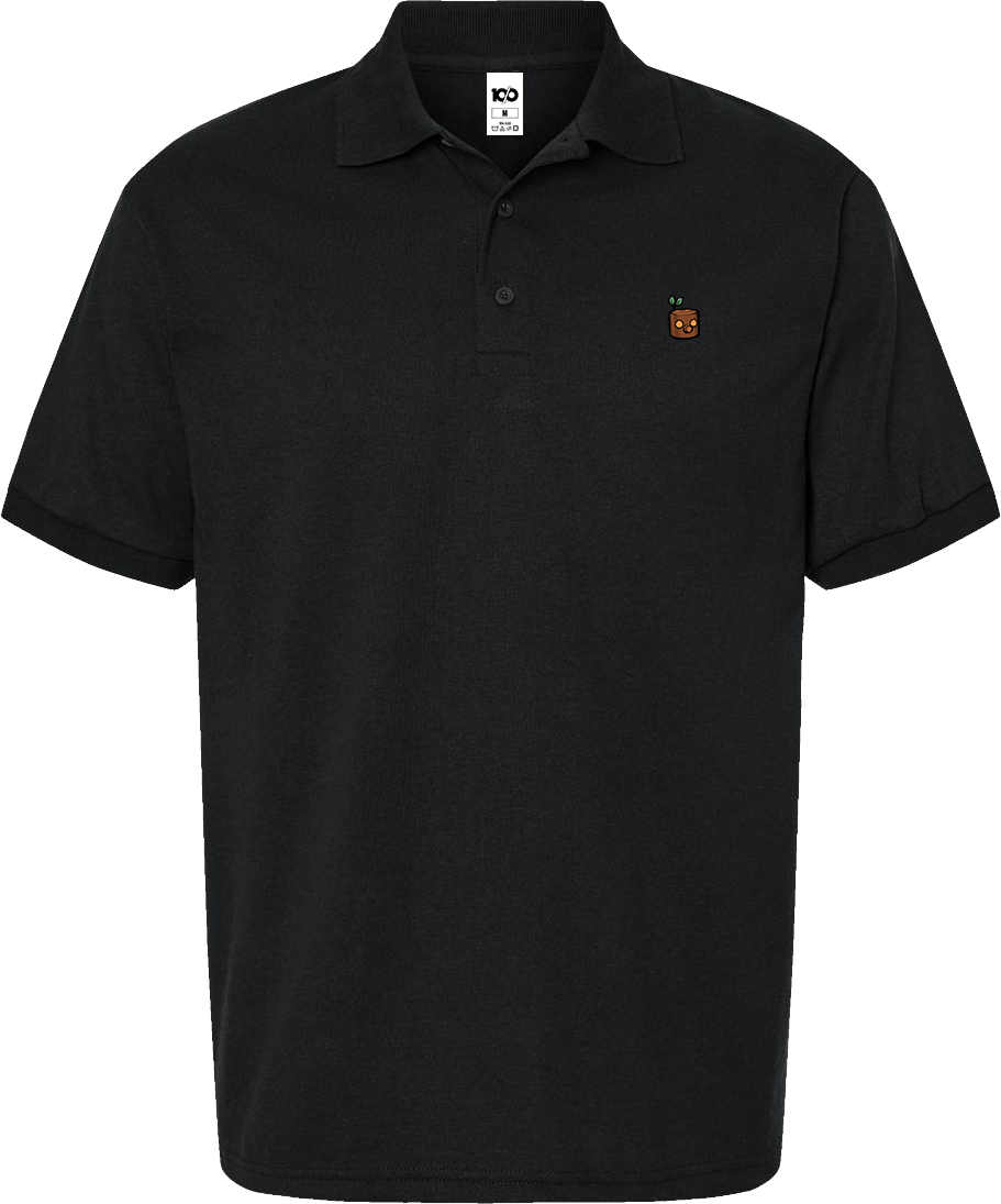 TEKKEN - 'Mokujin' Small Logo Embroidered Polo Shirt - Black