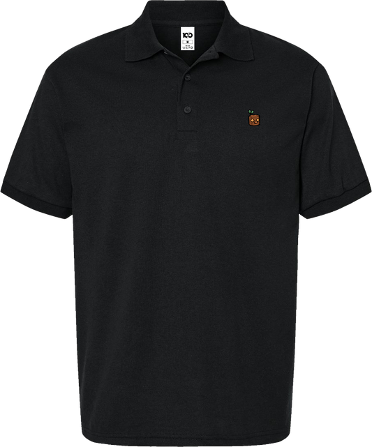 TEKKEN - 'Mokujin' Small Logo Embroidered Polo Shirt - Black