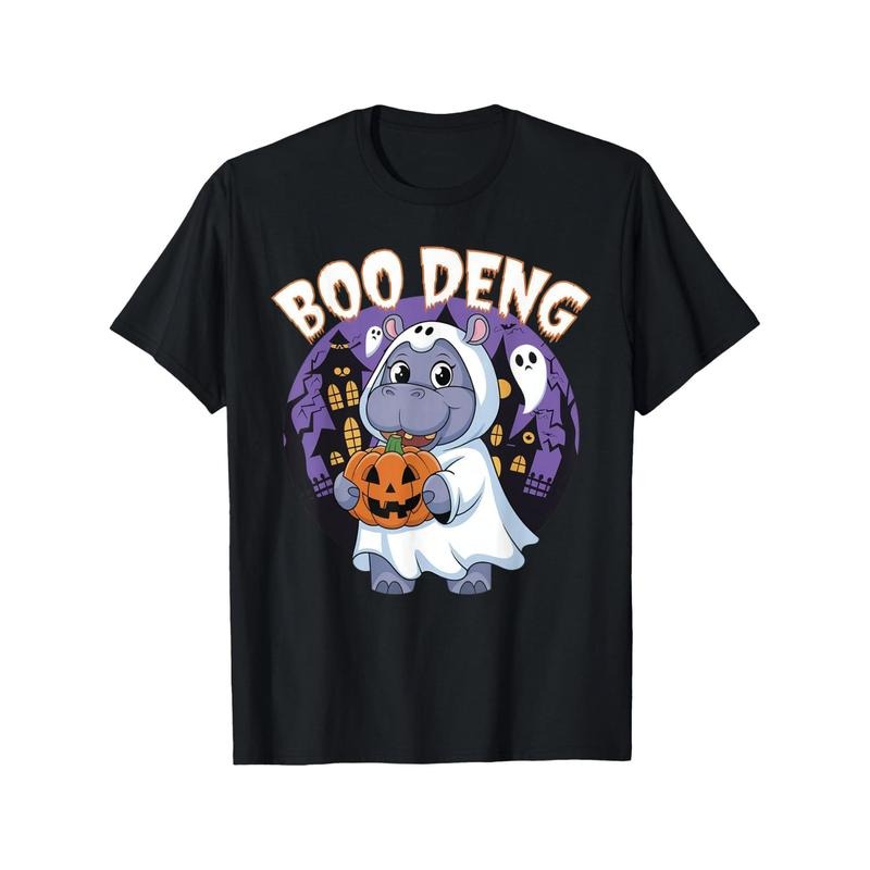 Moo Baby River Horse Moo Dragon Halloween Moo T-shirt Black casual short-sleeved men's sports T-shirt Made in USA