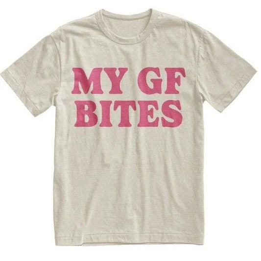 My Gf Bites Tshirt, My Girlfriend Shirt, Funny Gag Gift, Boyfriend Shirt, Boyfriend Gift, Funny Meme, Aesthetic Shirt, Quote Shirt