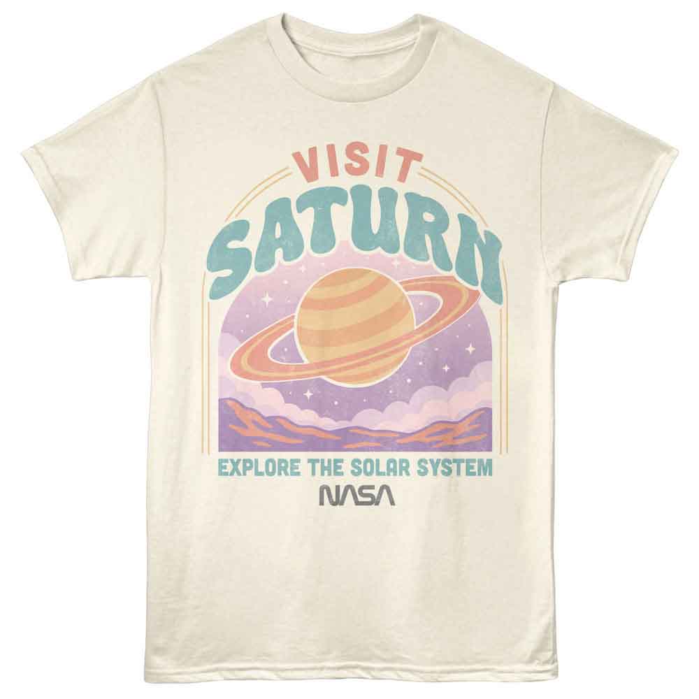 NASA - Visit Saturn - American Classics - Natural Adult Short Sleeve T-Shirt