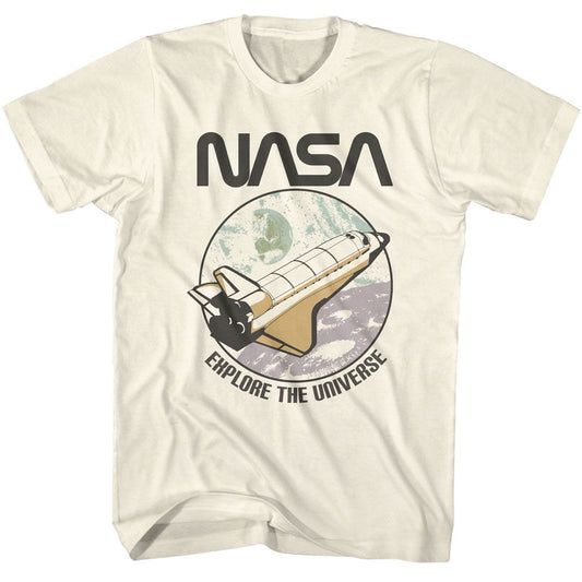 NASA - Explore The Universe - American Classics - Solid Off-White Adult Short Sleeve T-Shirt